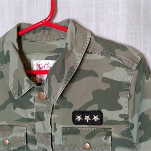 Justice 12/14 Camo Utility Jacket‎ Trench Long - Picture 1 of 9